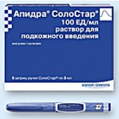 Апидра СолоСтар р-р п/к шприц-ручка 100ЕД/мл 3мл №5