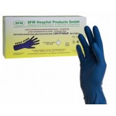 Перчатки смотровые н/стер сверхпрочные sfm examination high risk L (8-9) большие N50 (н/опудр текстур синие)